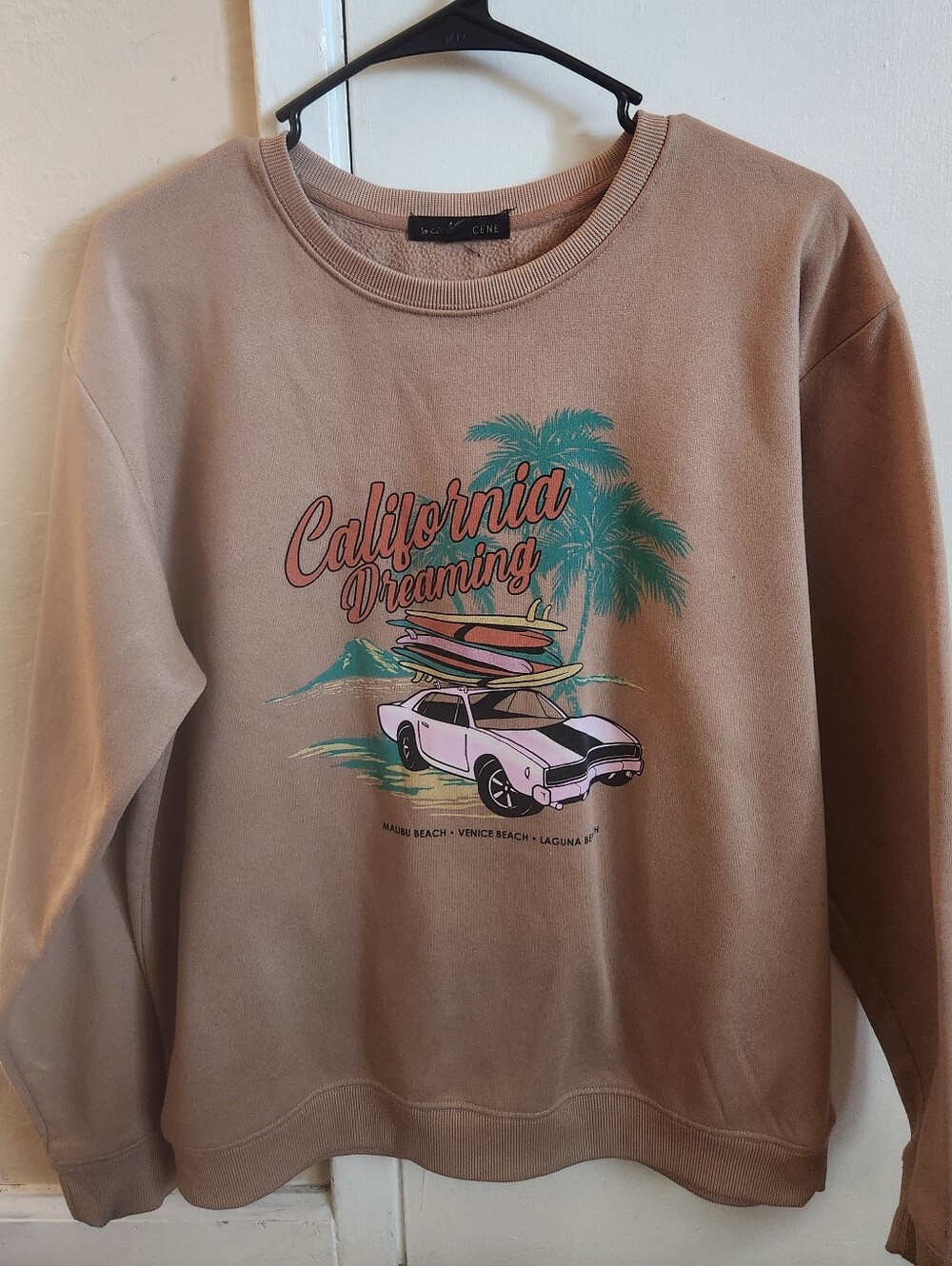 California Dreaming Graphic Crewneck Sweatshirt - Beige
